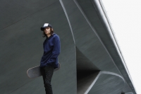 young man with skateboard, wearing cap - Yukmin