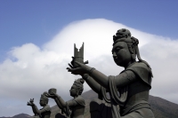Religious statues at Po Lin Monastery, Lantau Island, Hong Kong - OTHK