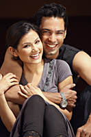 embracing couple, smiling - Vivek Sharma