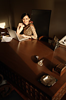 woman in sari on laptop - Alex Mares-Manton