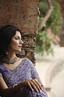 young serious woman in sari - Alex Mares-Manton