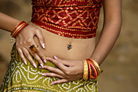 sexy woman in sari, belly piercing - Alex Mares-Manton