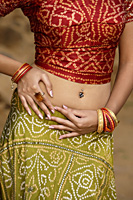 sexy woman in sari, belly piercing - Alex Mares-Manton