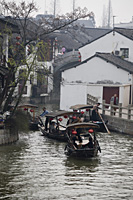 Tourists on excursion boats,  Zhujiajiao, China - OTHK