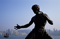 China,Hong Kong,Kowloon,Tsim Sha Tsui,Avenue of the Stars,Bruce Lee Statue - Travelasia