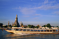 Thailand,Bangkok,River Bus in front of Wat Arun - Travelasia