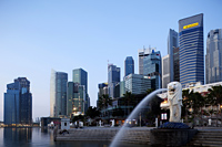 Singapore,Merlion Statue and City Skyline - Travelasia