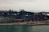 Ariel view of shipping yard, Marina Bay Singapore - Yukmin