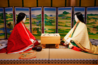 The Tale of Genji Museum, Exhibit of Courtesans Playing Go. Kyoto, Japan - Travelasia