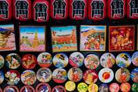 Souvenir Fridge Magnets depicting Popular Japanese Tourist Attractions. Japan,Tokyo,Asakusa,Nakamise Dori Shopping Street - Travelasia