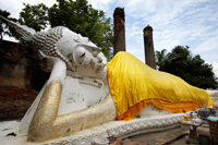 Stone Buddha at Wat Yai Chaya Mongkol Temple, Thailand - Alex Mares-Manton