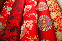 China,Beijing,The Silk Market,Detail of Silk Fabrics - Travelasia