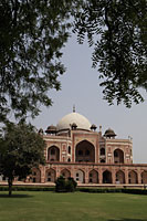 Humayun's Tomb with leaves in the foreground. New Delhi, India - Alex Mares-Manton