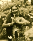 Indonesia, Bali, Balinese dancer in traditional costume - Jack Hollingsworth