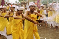 Indonesia, Bali, Kintamani, Boys performing ceremonial dance - Jill Gocher