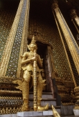 Thailand, Bangkok, Wat Phra Kaew, Statue at temple. - James Marshall