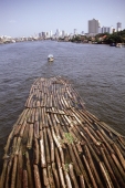 Thailand, Bangkok, Chao Phya River, Timber transport by river. - James Marshall