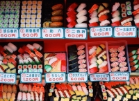 Japan, Osaka, Restaurant sushi display - Rex Butcher