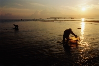 Malaysia, Marang, fishermen search for fish at low tide. - Steve Raymer