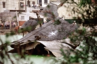 Vietnam, Hanoi, Wreckage of B-52 bomber lies in a Northern Hanoi neighbourhood - Steve Raymer