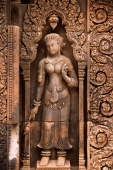 Cambodia, Siem Reap, Statue of woman at Banteay Srei, the citadel of the women - John McDermott