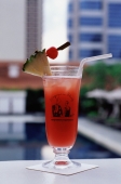 Singapore, Raffles Hotel, a Singapore Sling (mixed drink). - Jack Hollingsworth