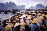 Vietnam, Halong Bay, villagers at the fishing village of Hong Gai - Jill Gocher