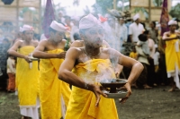 Indonesia, Bali, Dancers performing sacred dance (Kintamani). - Jill Gocher