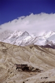 Nepal, Mustang, Ancient Tibetan Buddhist monastery with stripes of Sakya sect. - Jill Gocher