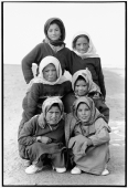 India, Ladakh, Portrait of young girls on their way home from school. - Mary Grace Long