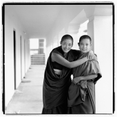 India, near Dharamsala, Dolma Ling Nunnery, Portrait of Tibetan nuns. - Mary Grace Long