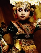 Indonesia, Bali, Amlapura, Legong dancer in dance position. - Martin Westlake