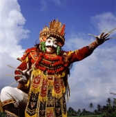 Indonesia, Bali, Ubud, Mask (Topeng) dancer performing. - Martin Westlake