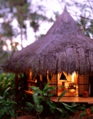 Philippines, Boracay, Mandala Spa, Massage pavilion at dusk. (grainy) - Martin Westlake