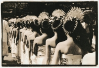 Indonesia, Bali, Gianyar, Procession of teenage girls. (artistic grain) - Martin Westlake