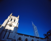 China, Hong Kong, Centrals St. Johns Cathedral, Bank of China Building in the background - Carsten Schael