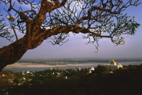 Myanmar (Burma), Sangaing, Mandalay, View across Sangaing hills to the Irrawaddy river. - Martin Westlake