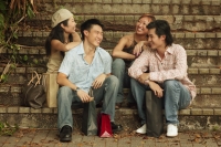 Couples sitting together on steps - Alex Microstock02