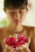 Portrait of a young woman, holding flowers - Alex Microstock02