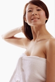 Young woman wrapped in a towel, hand behind head - Alex Microstock02
