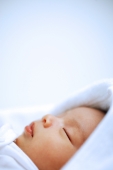 Baby wrapped in blanket, sleeping, head shot - Alex Microstock02