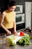 Woman in kitchen, cutting vegetables - Alex Microstock02