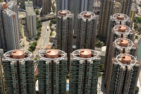 Aerial view overlooking condominium in Tsing Yi , Hong Kong - OTHK