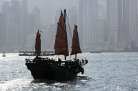 Chinese junk at Victoria Harbour, Hong Kong - OTHK