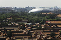 Aerial view of the Forbidden City and National Grand Theater, China - Alex Mares-Manton