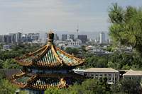City scape of Beijing with Jingshan Pagoda in foreground, China - Alex Mares-Manton