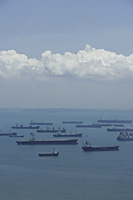 Ships in Singapore port in the morning - Asia Images Group
