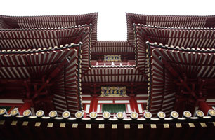 Roof top of Buddhist Temple - Asia Images Group