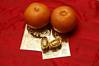 Gold Hong Bao, packets and 2 oranges - Asia Images Group