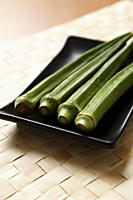 Okra or lady fingers on plate - Asia Images Group
